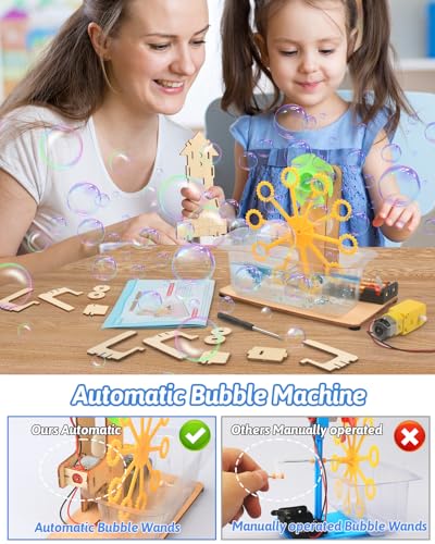 Poraxy STEM Kits for Kids Age 8-10-12, 6 in 1 Science Kits, Wooden 3D Puzzles, Toys for Ages 8-13, Building Projects Crafts Model Kits, Birthday Gifts for Boys Girls Ages 7 8 9 10 11 12 13 Years Old - Image 4