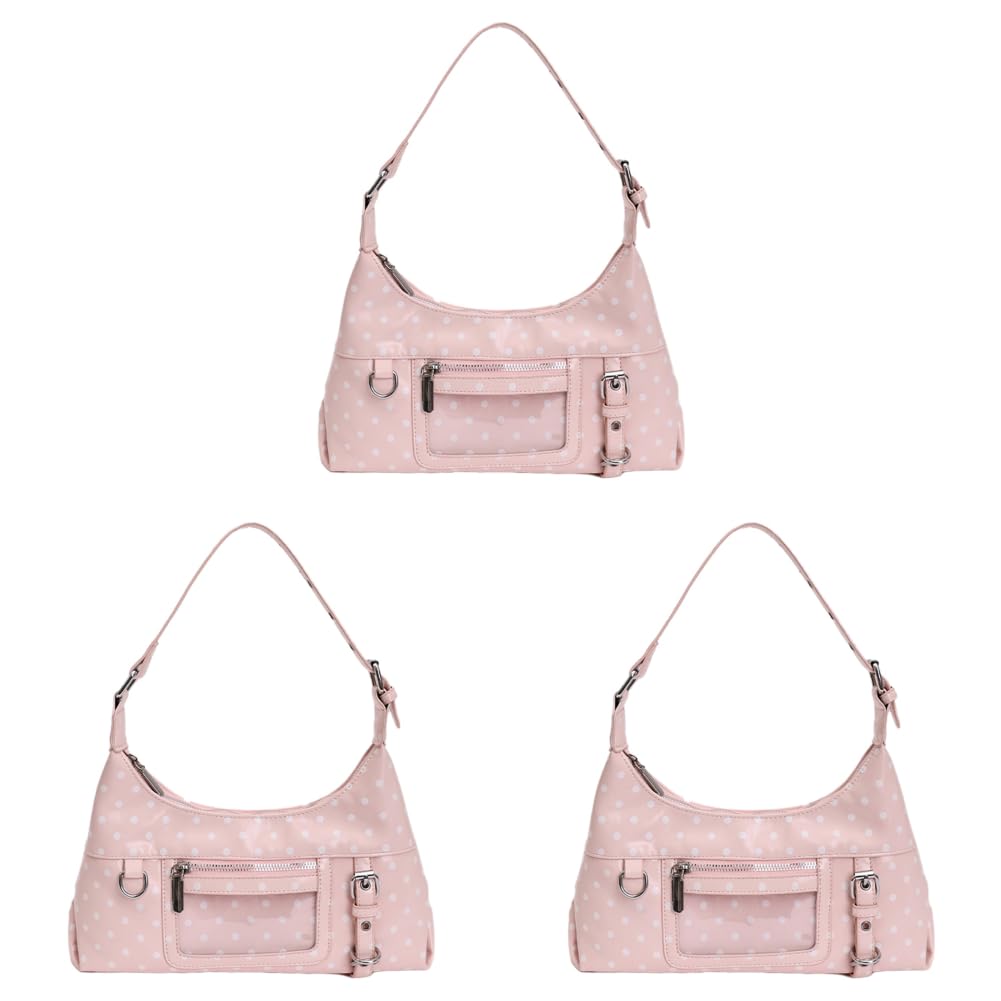 Bolso vintage lunares de piel sintética para mujer, bandolera de viaje
