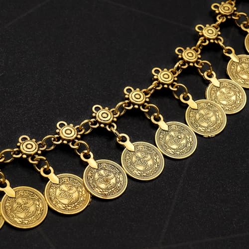 LIMHOO Western Chain Belt for Women Concho Metal Waist Chain for Dresses Western Cowgirl4