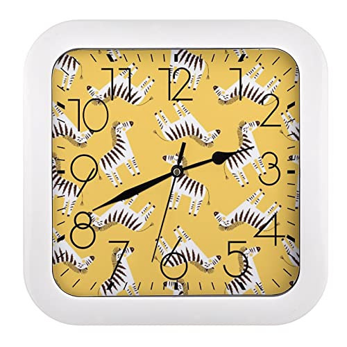 Horloge Murale Carrée Chevaux Blancs 26x26cm à Grands Chiffres - 2