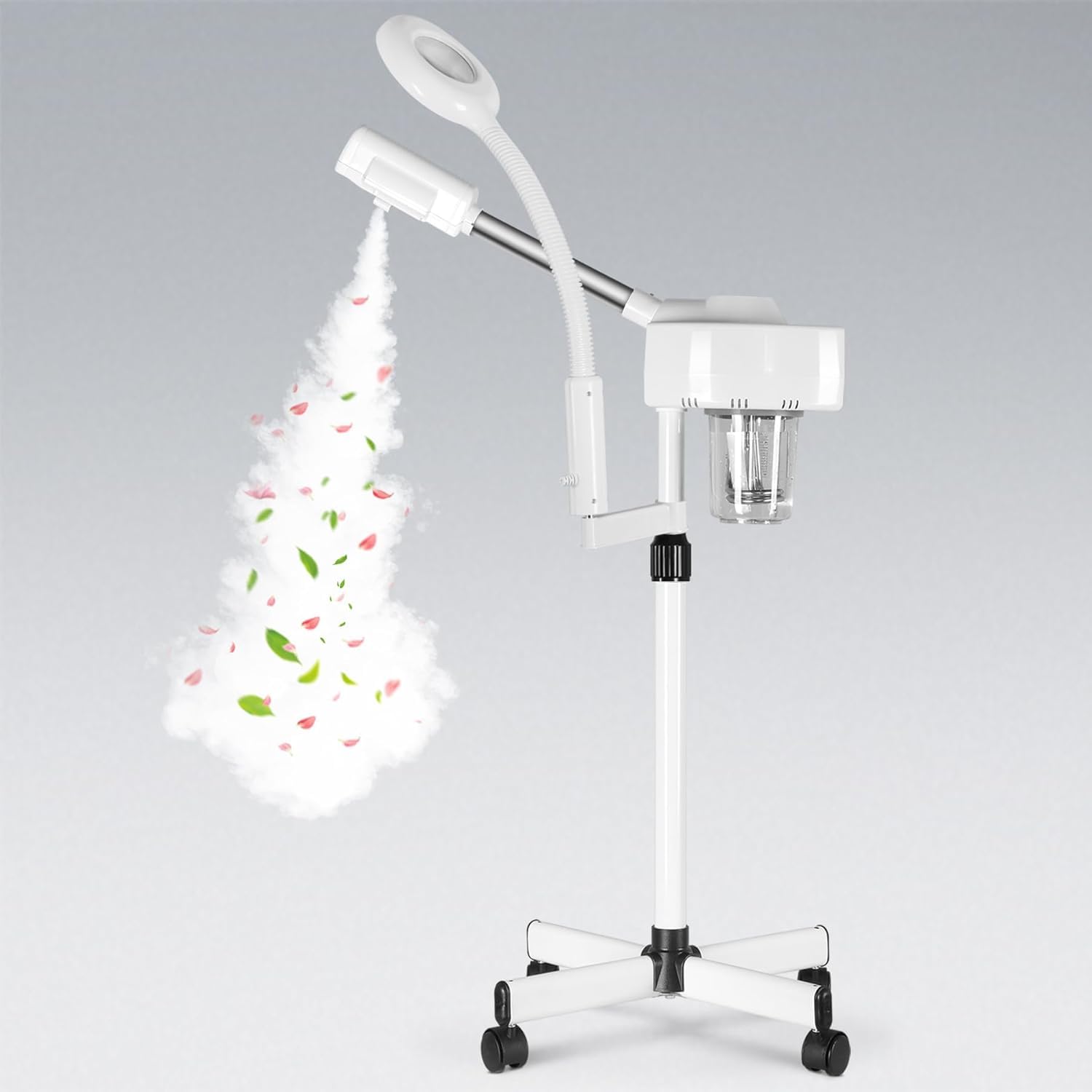 Nova Microdermabrasion Professional 2 in 1 Facial Steamer for Face Deep Cleaning Ozone Face Steamer with 5X Magnifying Lamp Hot Mist Function for Salon Spa Home Beauty Equipment