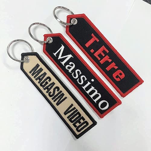 Personalized Keychain, Custom Key Tag Embroidery Car Keychain, Motorcycle Keychains For Men #TOP4