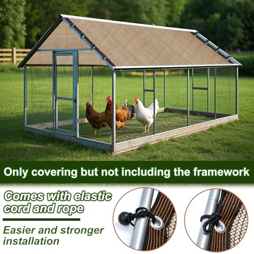 Capa de galinheiro 90% resistente a raios UV para o verão, capa para gaiolas de galinha de 30 x 2,5