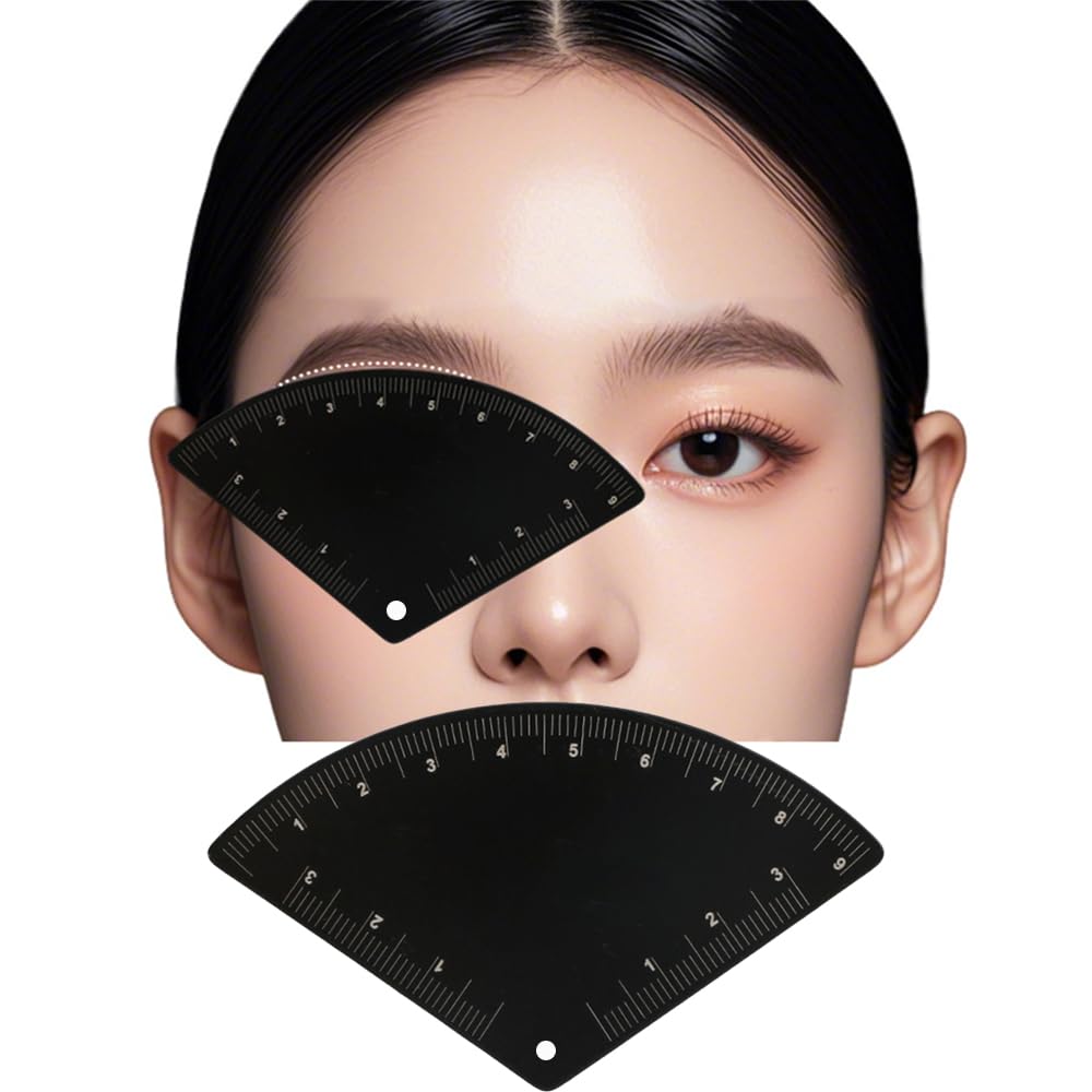 Eyebrow Stencils for Shaping, Alloy Fast Drawing Eyebrow Measuring tool Reusable Double-Sided Brow Mapping Kit for Women Beginner (triangle)