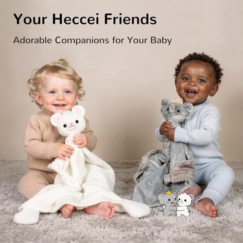Image of HECCEI Baby Security Blanket Soft Animal Lovey Snuggle Toy, 16 Inches Bear | BPA-Free, non-toxic, Safe for Baby, Durable, Machine Washable, Stuffed Animals, Extra-large, Baby Shower Gifts