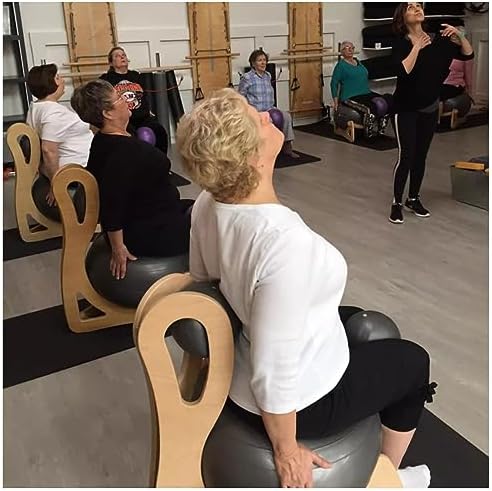 Wooden Yoga Ball Chair, Posture Correction Chair, Suitable for Yoga Studios and Gyms, an Ergonomically Designed Fitness Ball Chair.