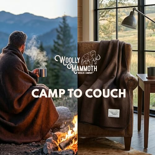 Woolly Mammoth Woolen Company Merino Wool Blanket - 80% Merino Wool - Camping Blankets for Cold Weather - Mositure-Wicking for Overlanding, Hunting, Emergency Kits, Bushcraft (66" x 90" Moss) by Woolly Mammoth Woolen Company - Image 8