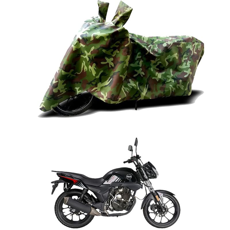 Image of 100% Water Resistant Bike Scooty Two Wheeler Body Cover Compatible for Aftek Turbo TR-170 /UV-Rays /Heat Protection /Birds Dropping /Scratchproof /Dust Proof /Waterproof /All Varient[Green MJ]