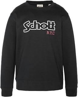 Black Junior Schott Vintage Sweatshirt Black 12A, Black, 12 Years