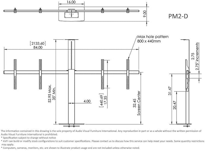 Soporte para Monitor VFI C2736-D Negro con Ruedas miniatura 4