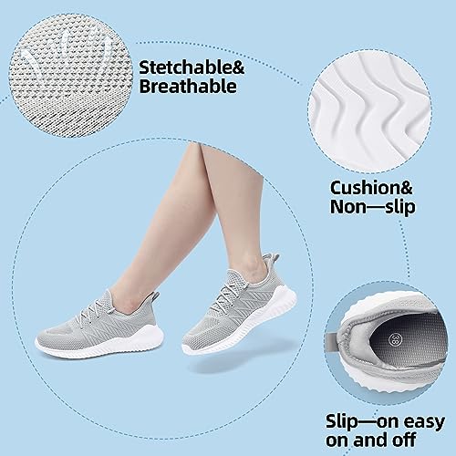 Image of PPQ Womens Slip On Walking Shoes,Memory Foam Lightweight Comfort Casual Workout Shoes,Yoga Or Tennis Or Running Sneakers