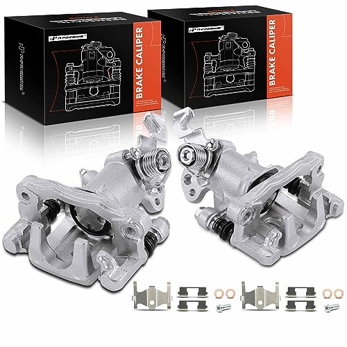 A-Premium Disc Brake Calipers Assembly with Bracket Compatible with Hyundai and Kia Vehicles - Elantra 2001-2004, Tiburon 2003-2004, Spectra 2004-2005, Spectra5 2005 - Rear Side, 2-PC Set