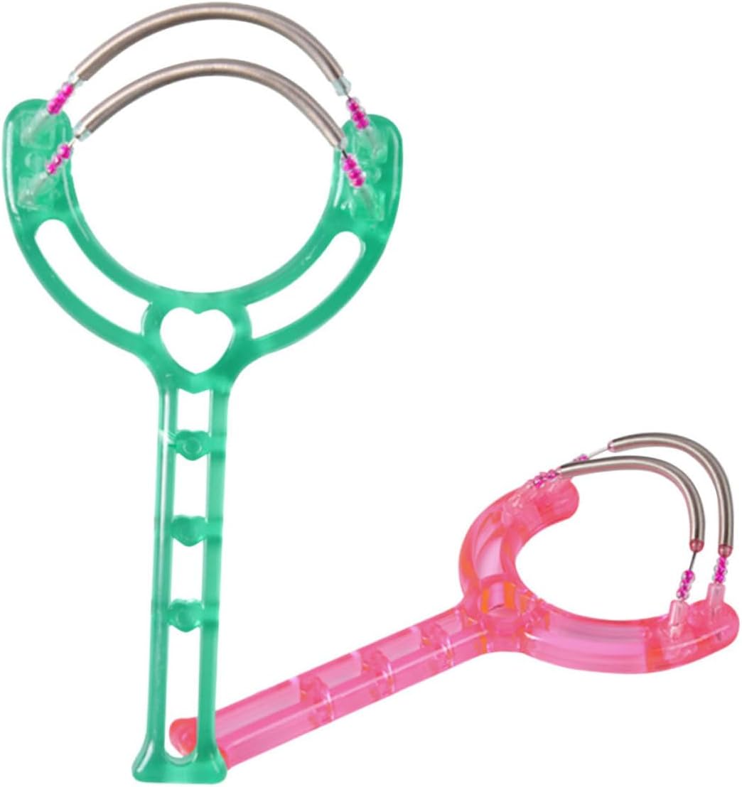 Beavorty 2pcs Facial Hair Remover Spring Tool Handheld Spring Epilator for Gentle Hair Removal Safe for Smooth Skin Random Pattern Design Random Color