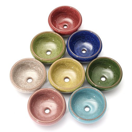8 PCS 2.25 Inch Mini Ceramic Small Succulent Planter Pot Serial Cactus Planter Pot Flower Pot Container Planter