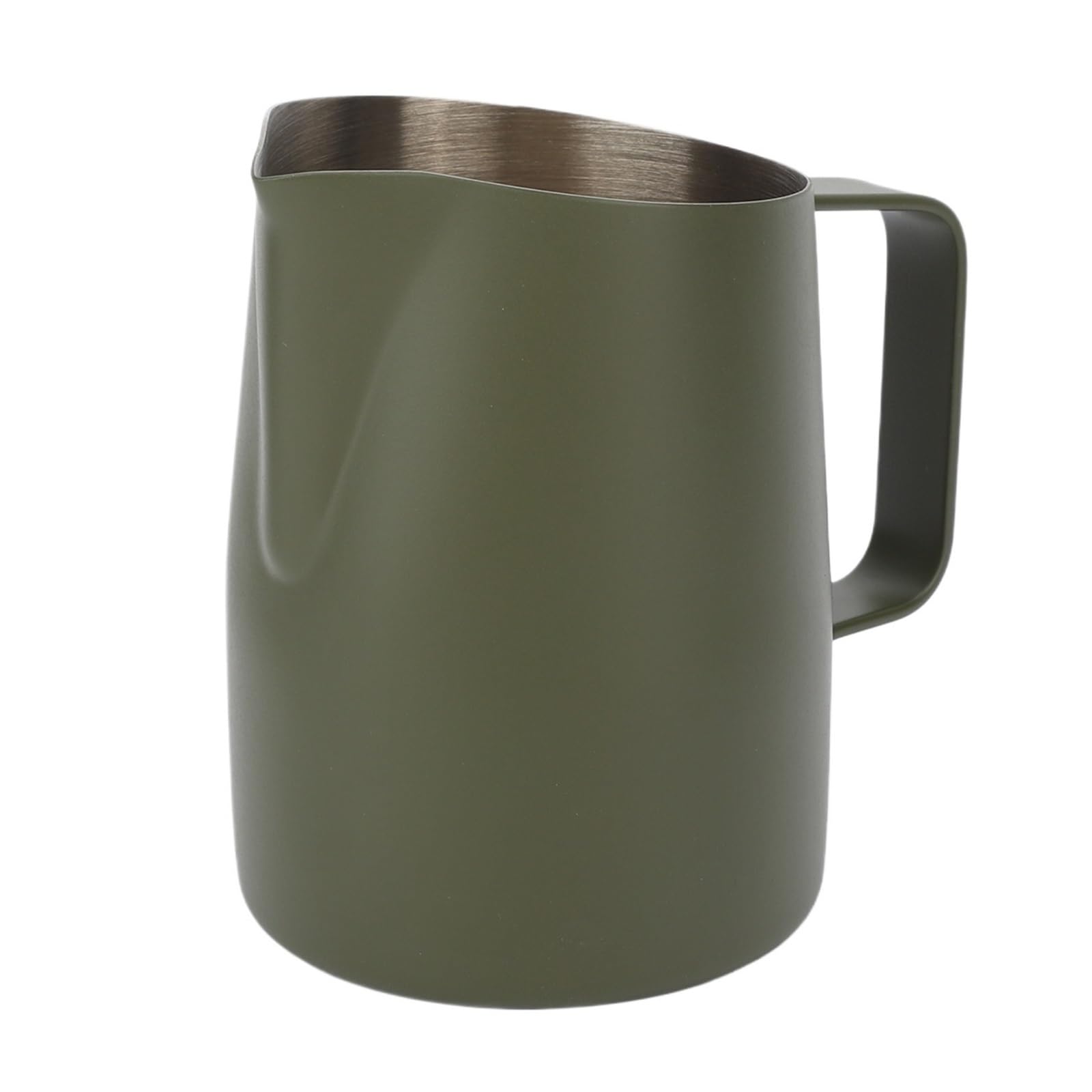 Jarra de espuma leche acero inoxidable, 2 uds., 450/600ML, jarra, taza café, boca inclinada, flores, herramienta Arte Latte Para Espumar(Green,600ml)
