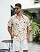 PAODIKUAI Men's Printed Shirt Button Down Short Sleeve Cute Mushroom Hawaiian Shirt (Mushroom Yellow, XX-Large)
