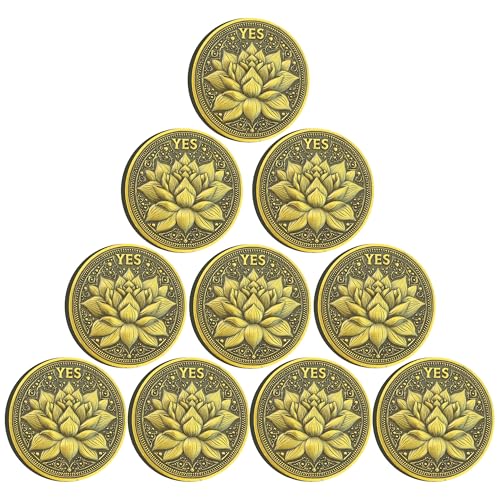 Strugglejewelry Lotus and Phoenix Decision Maker - Inspire Clarity and Wisdom YES/NO Filpping Coin (Pack of 10)