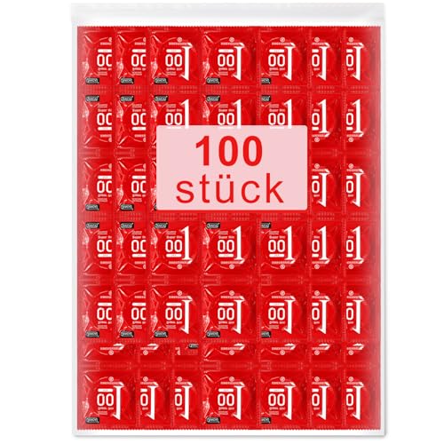 Preservativi Confezione da 100 Pezzi - Preservativi Extra Sottili per Sensazioni Intense Durante i Rapporti Sessuali-Larghezza 53 mm-Preservativi per Uomo