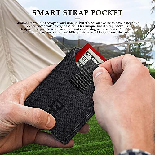 Enigma Dapper Pu Leather Bifold Front Pocket Slim Wallet For Men, Aluminum Metal Travel Tactical Rfid Blocking Card Holder Money Clip, Ideal Men's Gift (Black Pu) #TOP3
