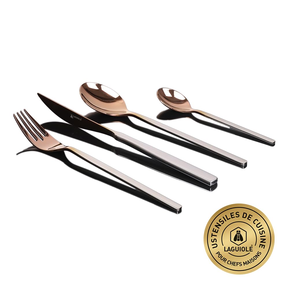 Ménagère 24 pièces Laguiole Civia PVD en acier inoxydable 18/8 pour des tables d'exception
