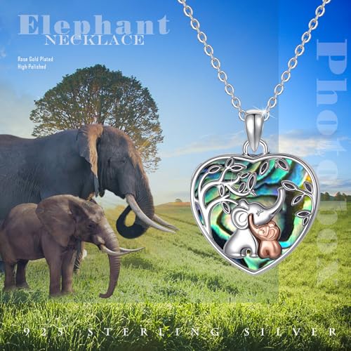 TUGHRA Locket Necklaces That Holds Picture Sterling Silver Elephant Locket Heart Pendant Necklace Photos Jewelry Gifts for Women Teen Mom Daughter4
