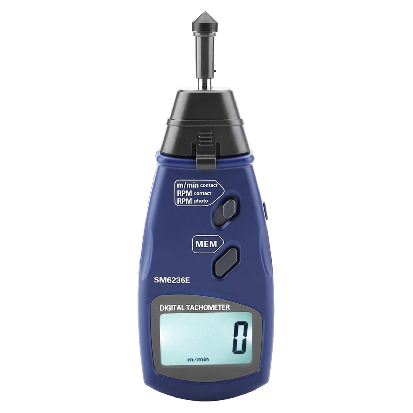 Tacómetro Digital DT6236E Tacómetro Fotográfico de Contacto/sin Contacto Tacómetro Láser de 5 Dígitos de 18 Mm RPM Tacómetro LCD Medidor de Rotación Medidor Probador Tacómetro Láser Fotográfico Digita