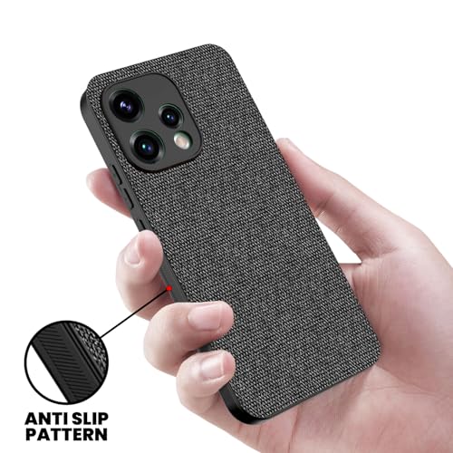 Image of Kapa Soft Full Fabric Protective Back Case Cover for Oppo Reno 15 5G | Shockproof Slim Hard Anti Slip Back Case (Black)