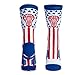 Athletic Half Cushioned Crew Socks | Mid Calf | American Lax Socks | Red/White/Blue
