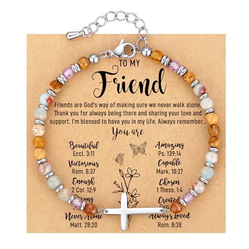 AryaHozel Dainty Cross Bracelet for Women - Women's Christmas Stocking Stuffers, Christian Gifts for Women, 13th to 60th Birthday Gifts for Her | Valentine's Day, Easter Gift, One Size, Stainless