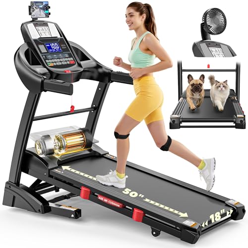 Image of Incline Treadmill for Home 400 lbs Capacity, Folding Treadmill with APP Control, 15% Auto Incline or 6% Manual Incline, 7.5MPH or 10MPH, 16'' or 18'' Wide Belt, Safety Handrail, 64 Programs