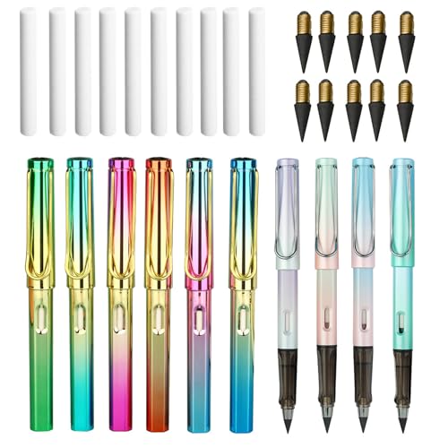 DOETYD 10pcs Infinity Pencils Durable Writing Everlasting Pencil Forever Inkless Pencil with Eraser for Writing Drawing Kid School Office Home