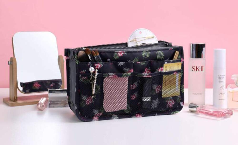 NOVAGO Organiser/Organisateur/Pochette/sac de rangement pour intérieur de grand sac à main ou sac de voyage- Flamant Rose (autres couleurs diposibles)