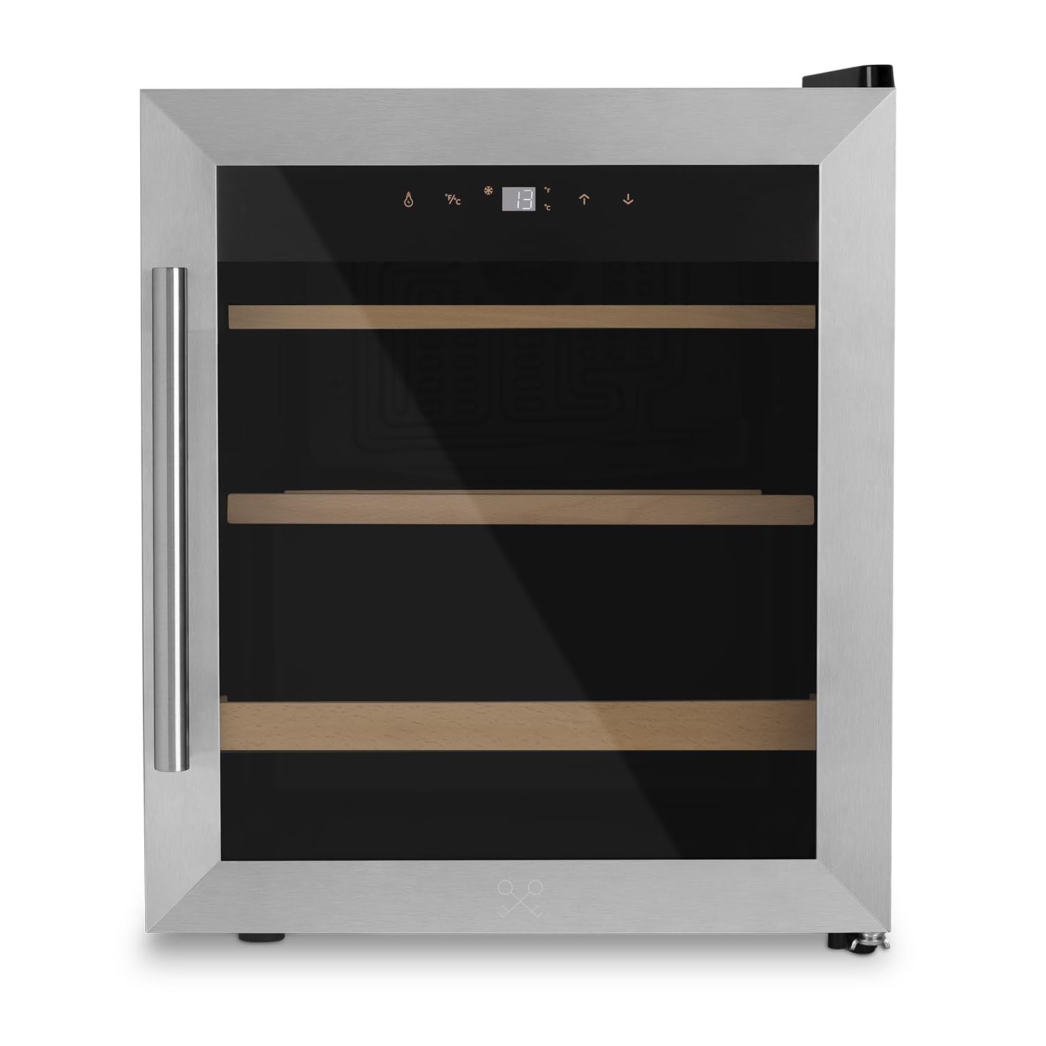 Les Petits Champs Vinoteca 15 botellas CAVC15 46L, Puerta acero inoxidable, Anti-UV, Sistema termodinámico, Regulable de 4°C a 18°C, Silenciosa, Iluminación LED, 2 estantes