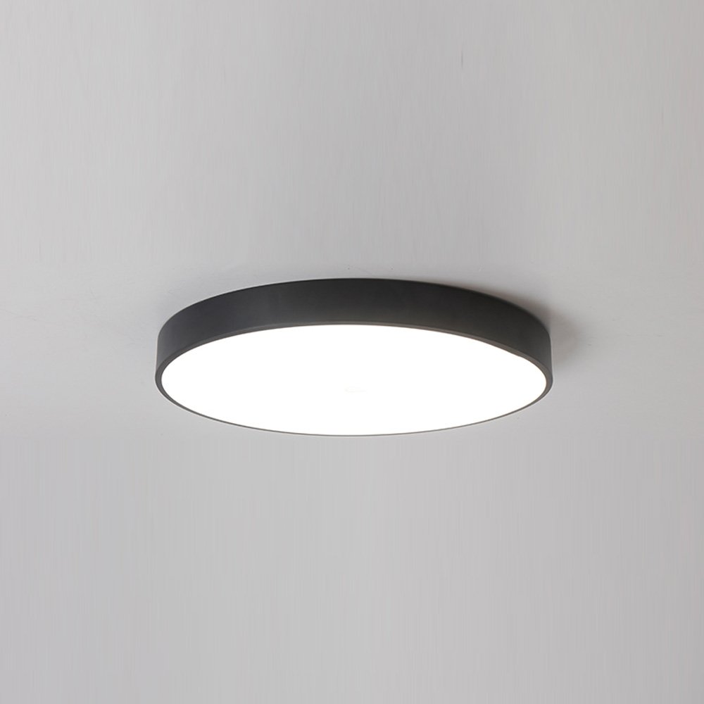 Ultra-cienka, okrągła lampa sufitowa LED, 6000 K, do sypialni, salonu, gabinetu, na balkon, do korytarza, oświetlenie sufitowe, wysoka jakość (czarna)