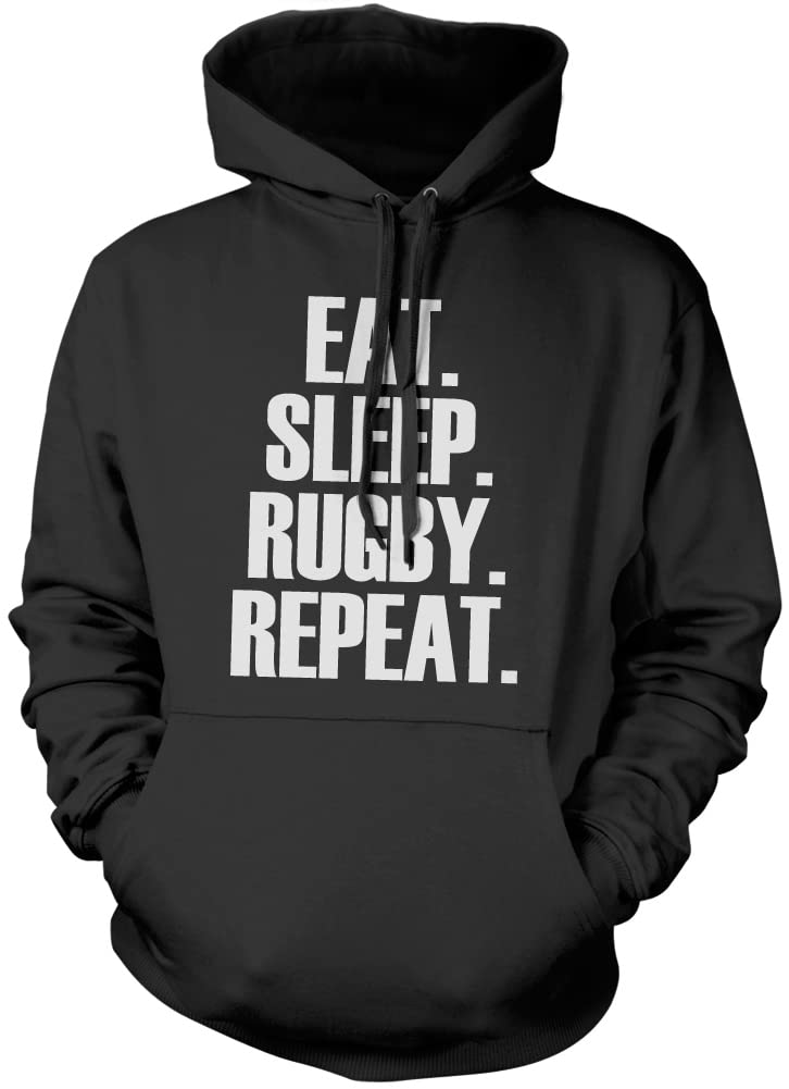 Eat Sleep Rugby Repeat Player Training Unisex Hoodie - Black Medium