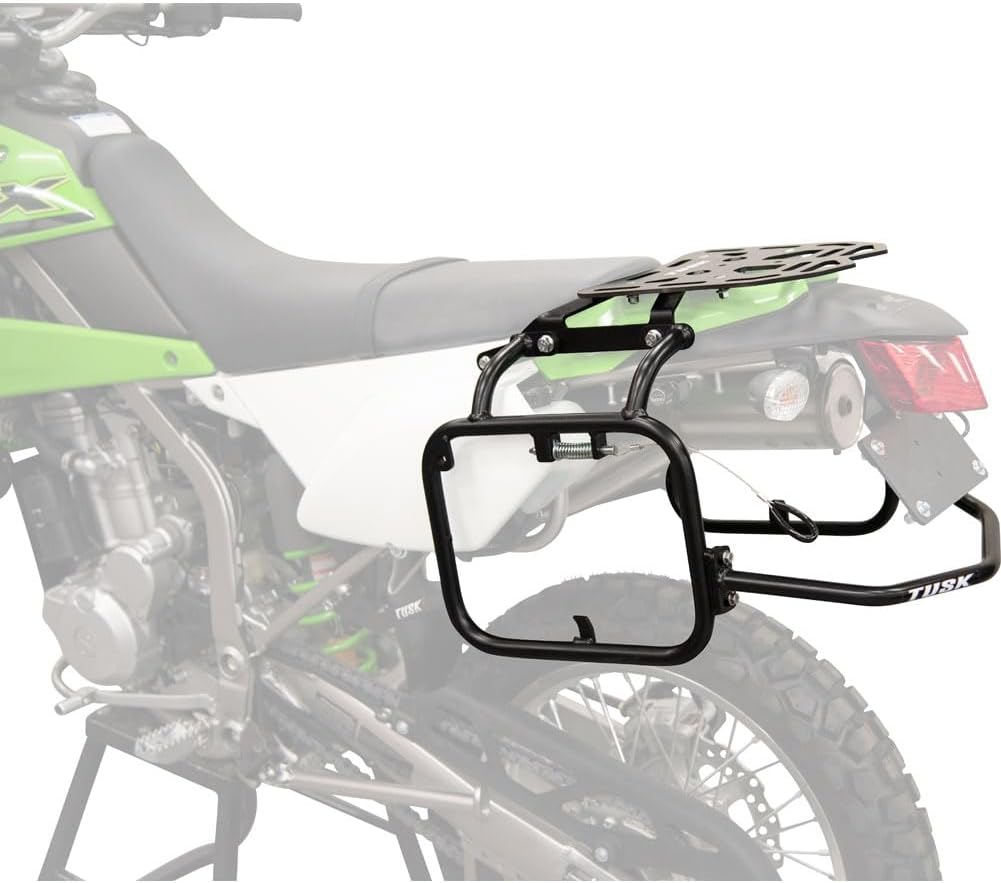 Tusk Pannier Racks Adventure Luggage Mounting System For Soft Bags and Hard Pannier Boxes with Top Rack Compatible with Kawasaki KLX300 2021-2023/KLX 300 SM 2021-2023