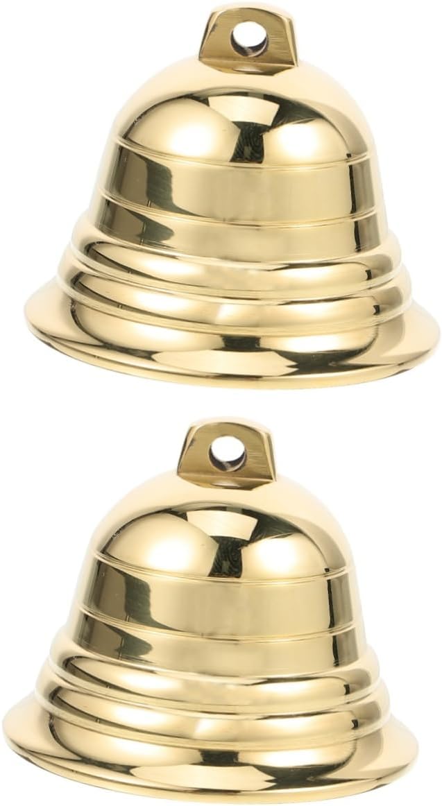 Yardwe 2pcs Portable Copper Wind Bell Decor Craft Hanging Charm Antique Bell for Christmas Festivals and Home Decoration Unique Copper Crisp Sound