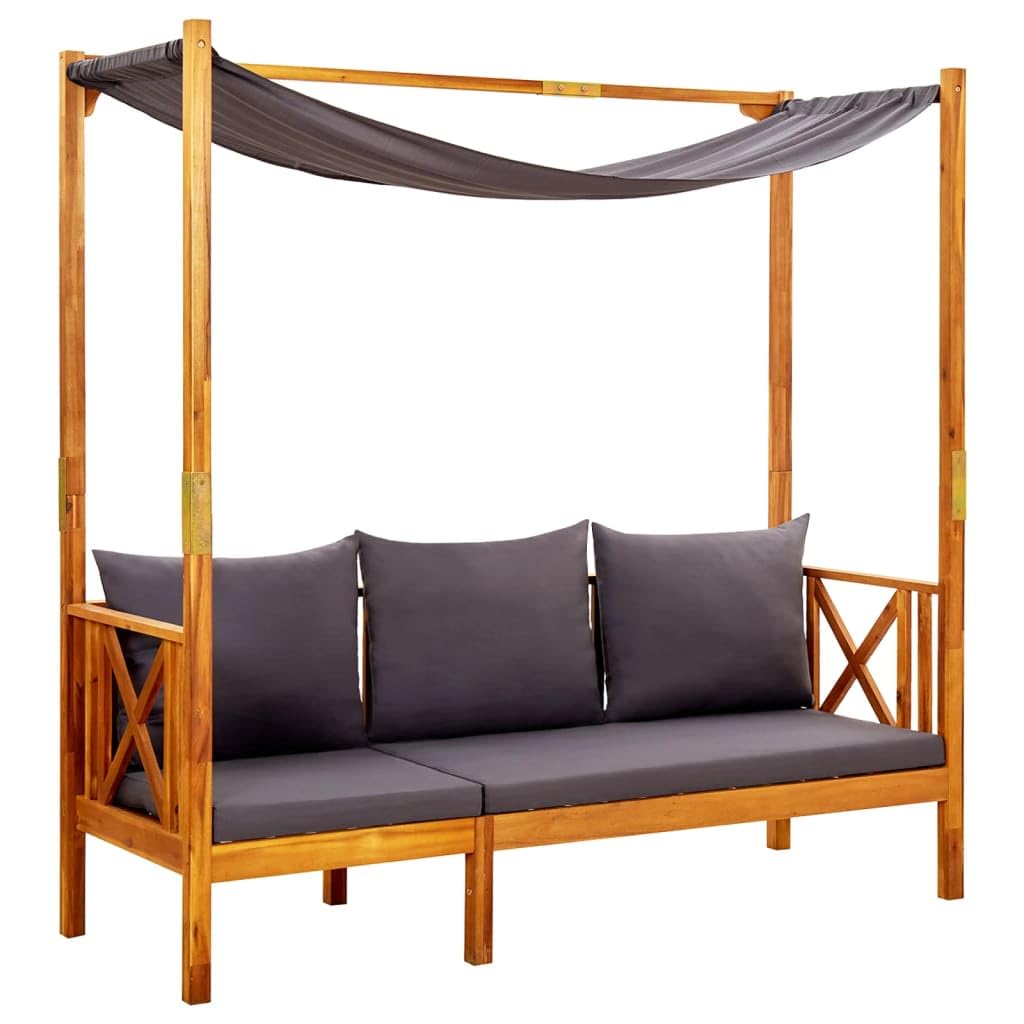 Banc de jardin avec auvent bois d acacia pour vos moments de détente