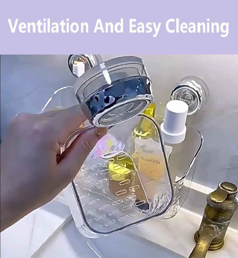 Miniatura 4 de Estante ligero de lujo con ventosa con patrón de glaciar, organizador de ducha de baño 2024, ventosa para organizador de ducha de esquina (estilo A