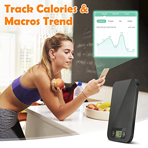 Uramaz Smart Food Scale For Weight Loss, Kitchen Food Scales Digital Weight Grams And Oz With Nutritional Calculator, Food Weight Scale For Diet, Keto, Macro, Calorie, Baking, Meal Prep 0.1Oz/11Lb #TOP2