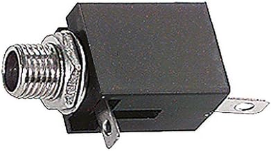Connector ELCART Female Jack 6.3 mm to 2 Pin Panel Contacts Black for Headphones and Speakers