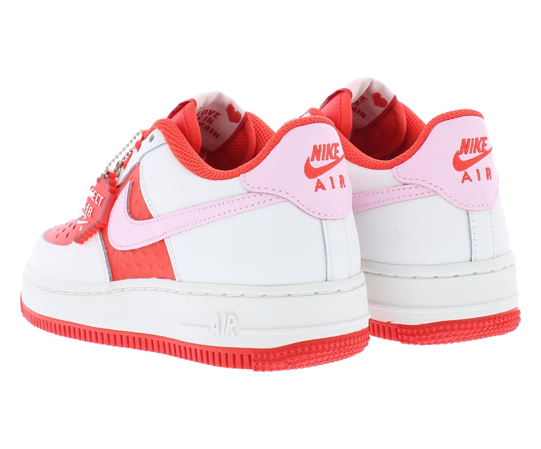 Nike Scarpe Air Force 1 per bambini grandi (HV5165-121, Summit White/Light Crimson/Fire Red/Pink Foam)