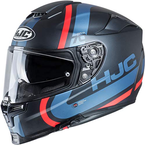 HJC NC Casco per Moto, Hombre, Negro/Azul, S