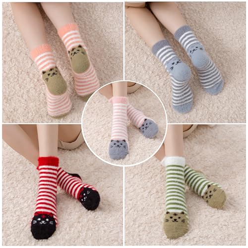 SISOSOCK Women Fuzzy Socks Cozy Warm Comfy Casual Fluffy Socks for Women Funny Cat Socks Gifts for Women or Girls3