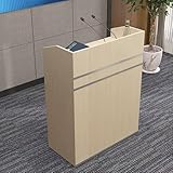 ZXDTVFGN Atril de Madera, Púlpito de Pie con 2 Cajones y Estante de Almacenamiento, Amplia Superficie de Lectura, para Iglesias, Aulas, Restaurantes, Bodas (Natural, a)