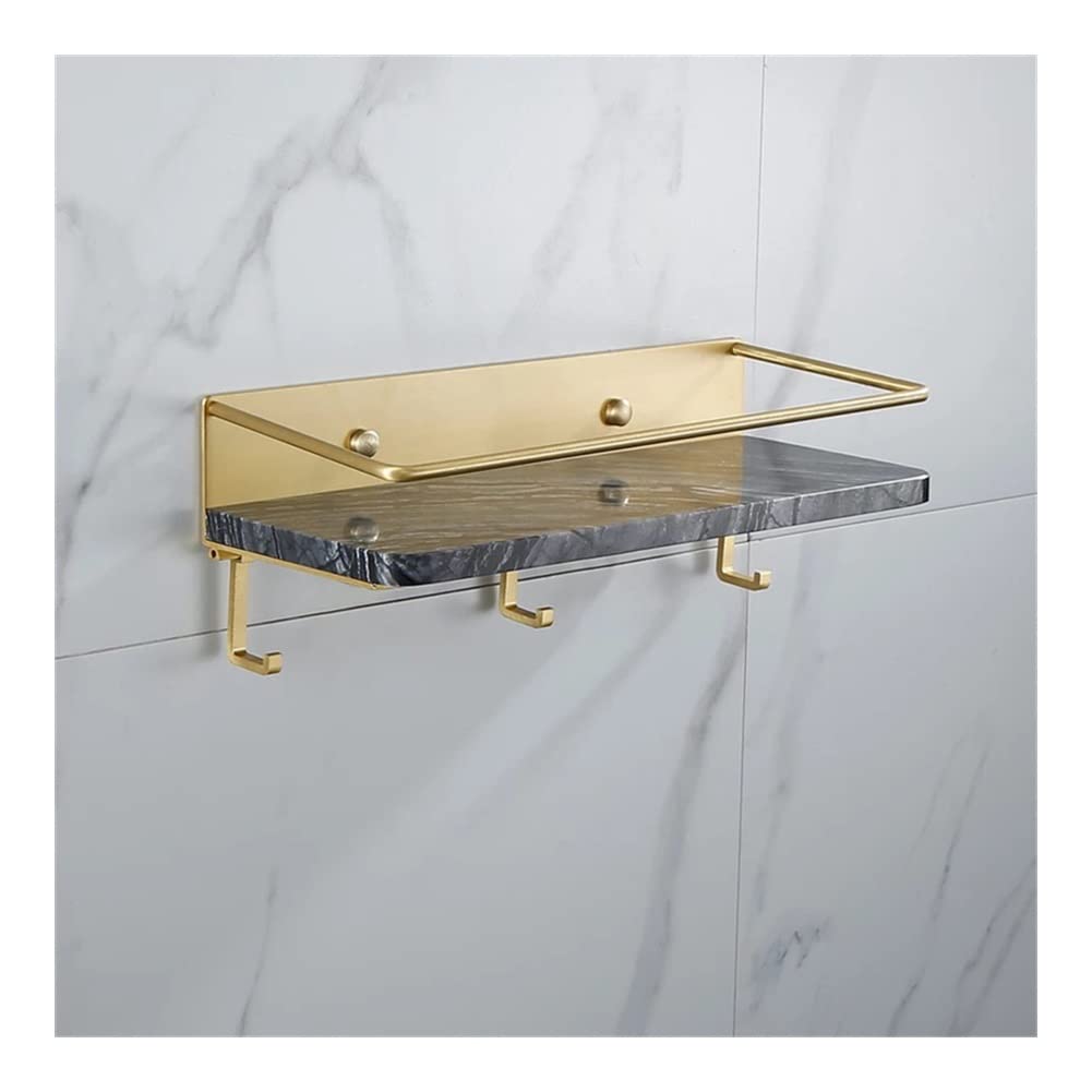 icVantA Shower Caddy Nordic Bathroom Marble Storage Holder Cosmetics Shampoo Conditioner Towel Shelf with Hook Shelf for Storage