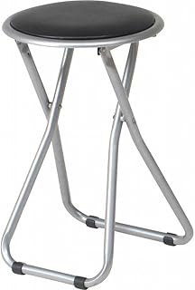 不二貿易(Fujiboeki) 折りたたみパイプ椅子 チェア 幅30×奥行32×高さ47cm ブラック 合成皮革 耐荷重80kg 88624