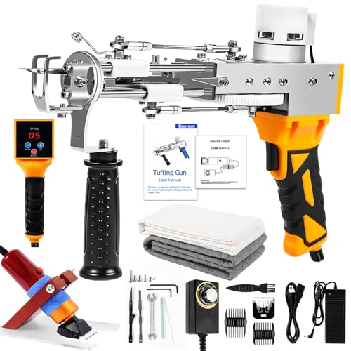 Image of Rug Tufting Gun with Carpet Trimmer Kit,Tufting Gun Starter Kit Professional Tufting Rug Making Machine ,2 in 1 Cut Pile Loop Pile Tufting Gun Kits for Beginners and Amateur