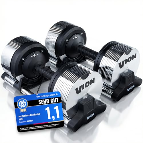 VION 24kg verstellbare Hanteln 1-kg-Stufen Hanteln Set Gewichte Hantel verstellbare Kurzhanteln Hantelset Dumbbell Set Kurzhantel+set Dumbbells Fitnessgeräte für Zuhause Hantel Set Weights