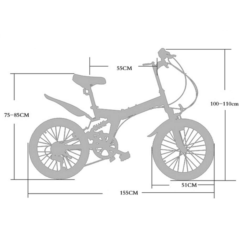 Amazon | 20インチ折りたたみ自転車高炭素鋼フレーム衝撃吸収オフ